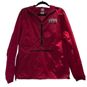 Disney vintage Red Walt Disney World Rain Jacket quarter zip pullover Medium